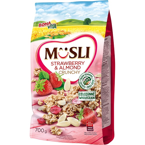 MUSLI JAHODA A MANDLE ZAPÉKANÉ 700g BONAVITA FANY Gastroservis vše