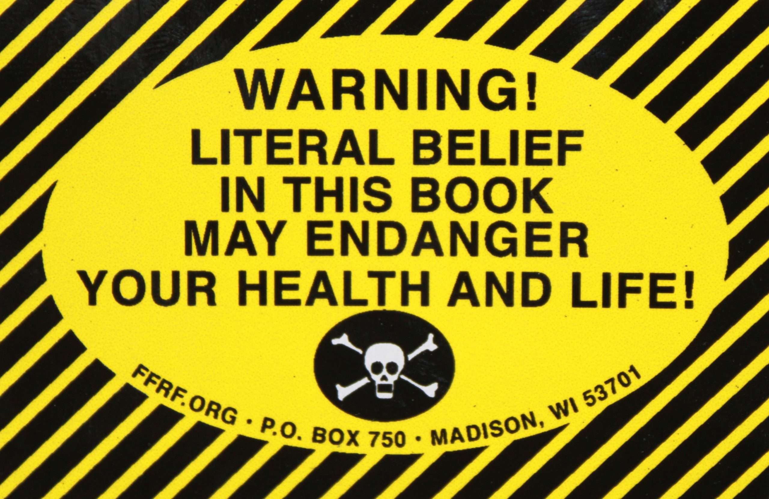 Bible Warning Label Stickers FFRF Shop