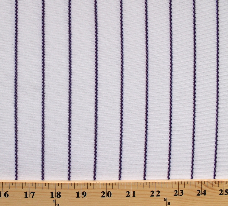 Pinstripe White and Purple Athletic Jersey Knit Fabric by the Yard D331.12