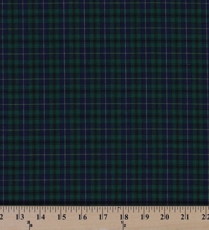 Tartan Plaids Anderson Polyester Cotton Green Blue Yellow Plaid Check