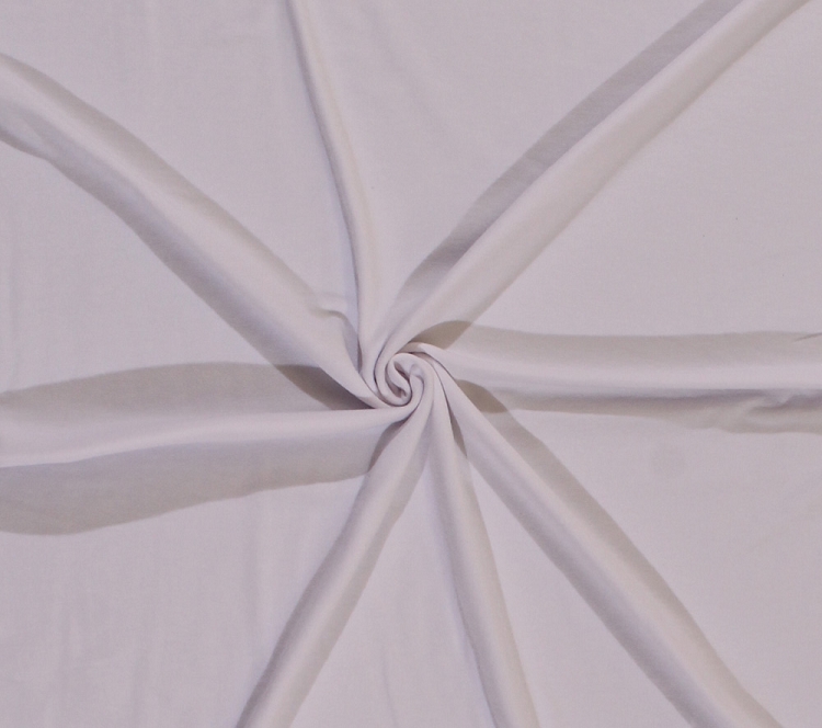 Cotton Lycra White Stretch Fabric By the Yard (5742)