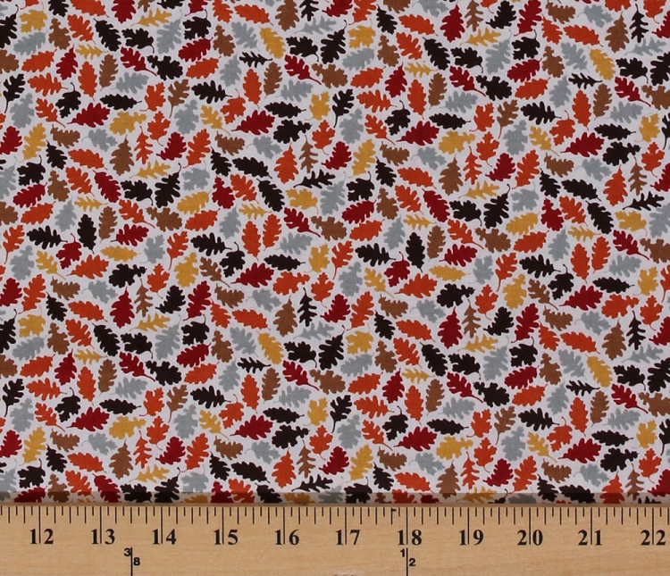 Cotton Fall Foliage Autumn Leaves Cotton Fabric Print by the Yard