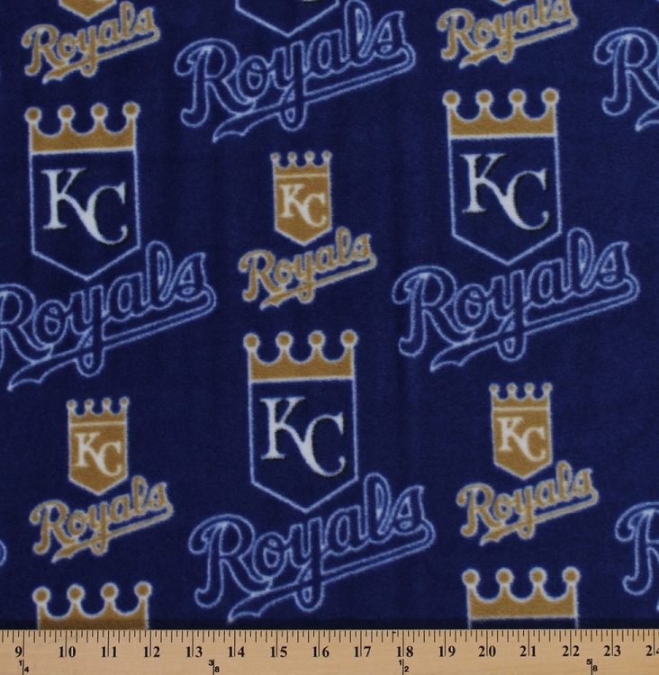 Fleece Kansas City Royals MLB Baseball Sports Team Fleece Fabric Print