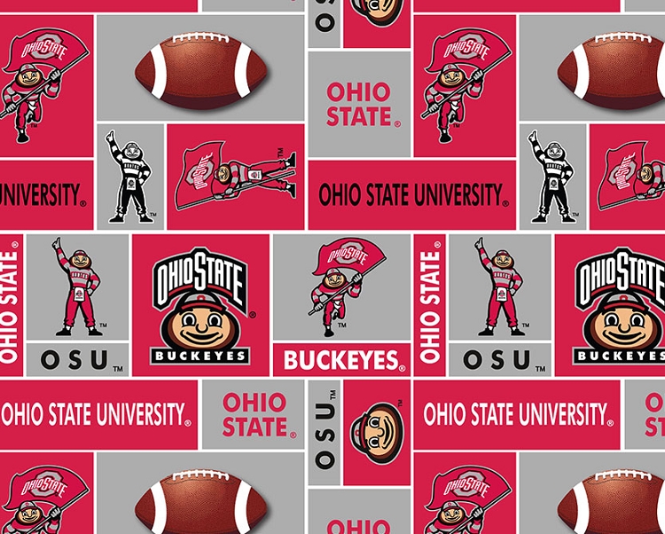 Fleece Ohio State University Buckeyes Brutus College Fleece Fabric