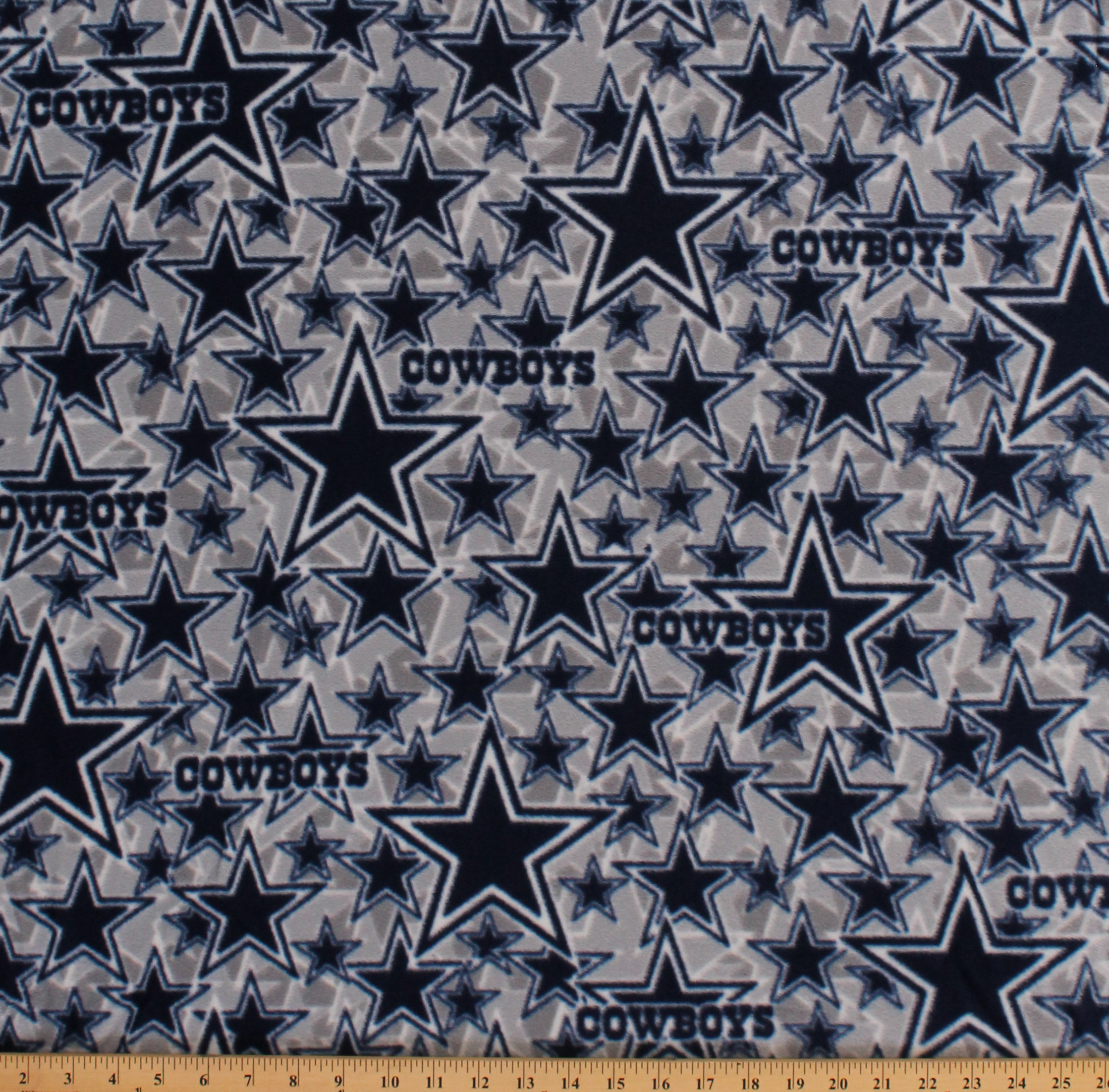 Fleece Dallas Cowboys Grey NFL Football Fleece Fabric Print by the yard