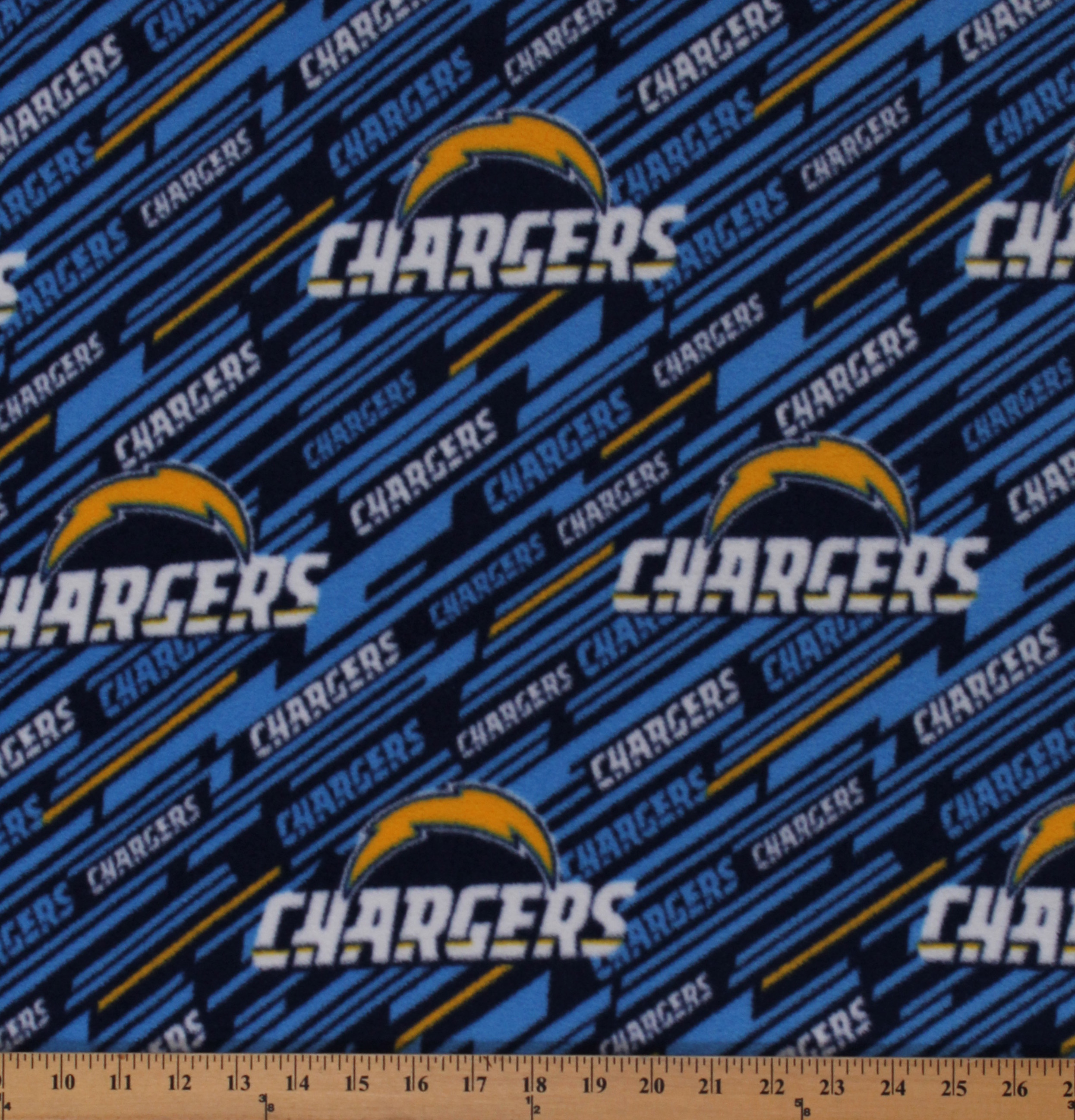 Fleece Los Angeles Chargers Blue NFL Football Fleece Fabric Print by