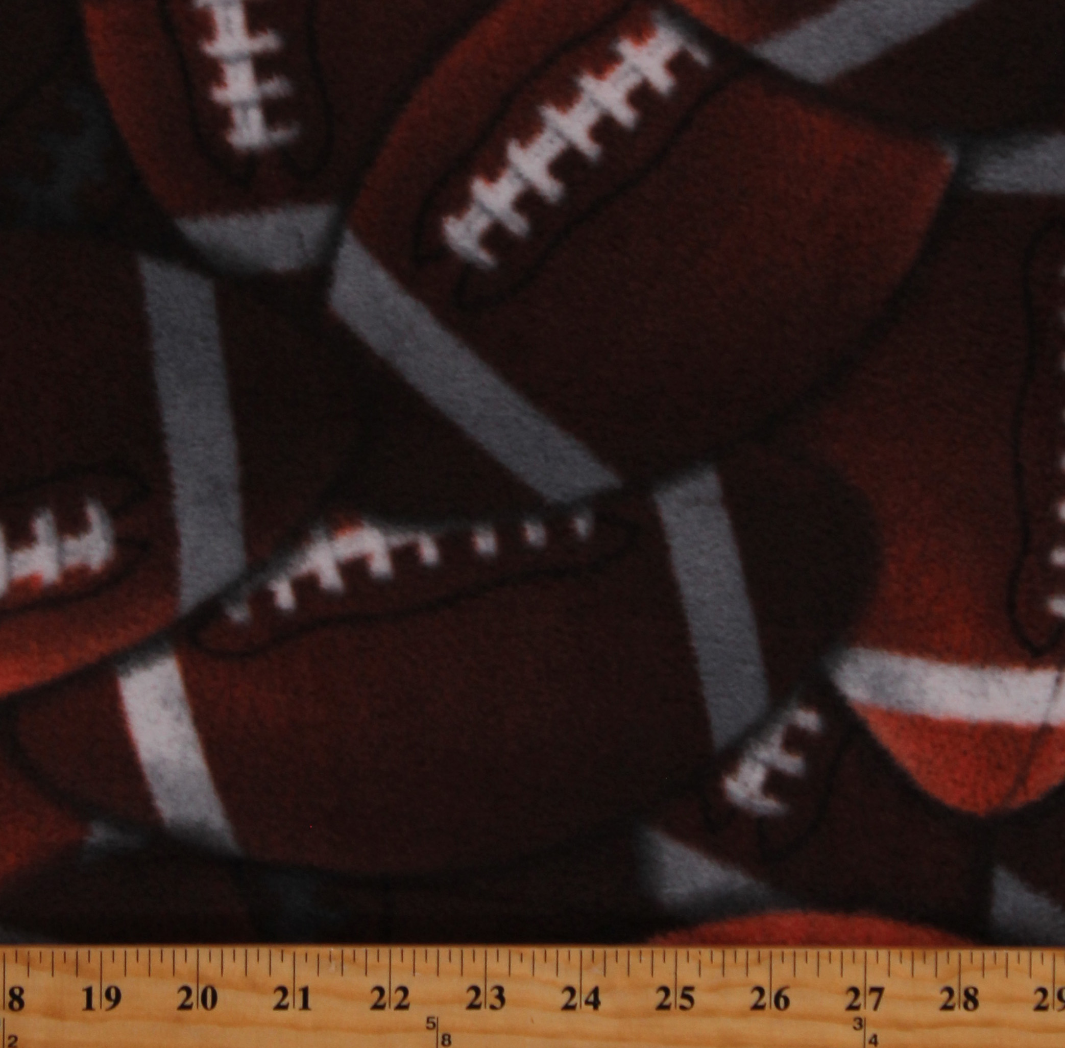 Fleece Packed Footballs Allover Sports All About Football Brown Fleece