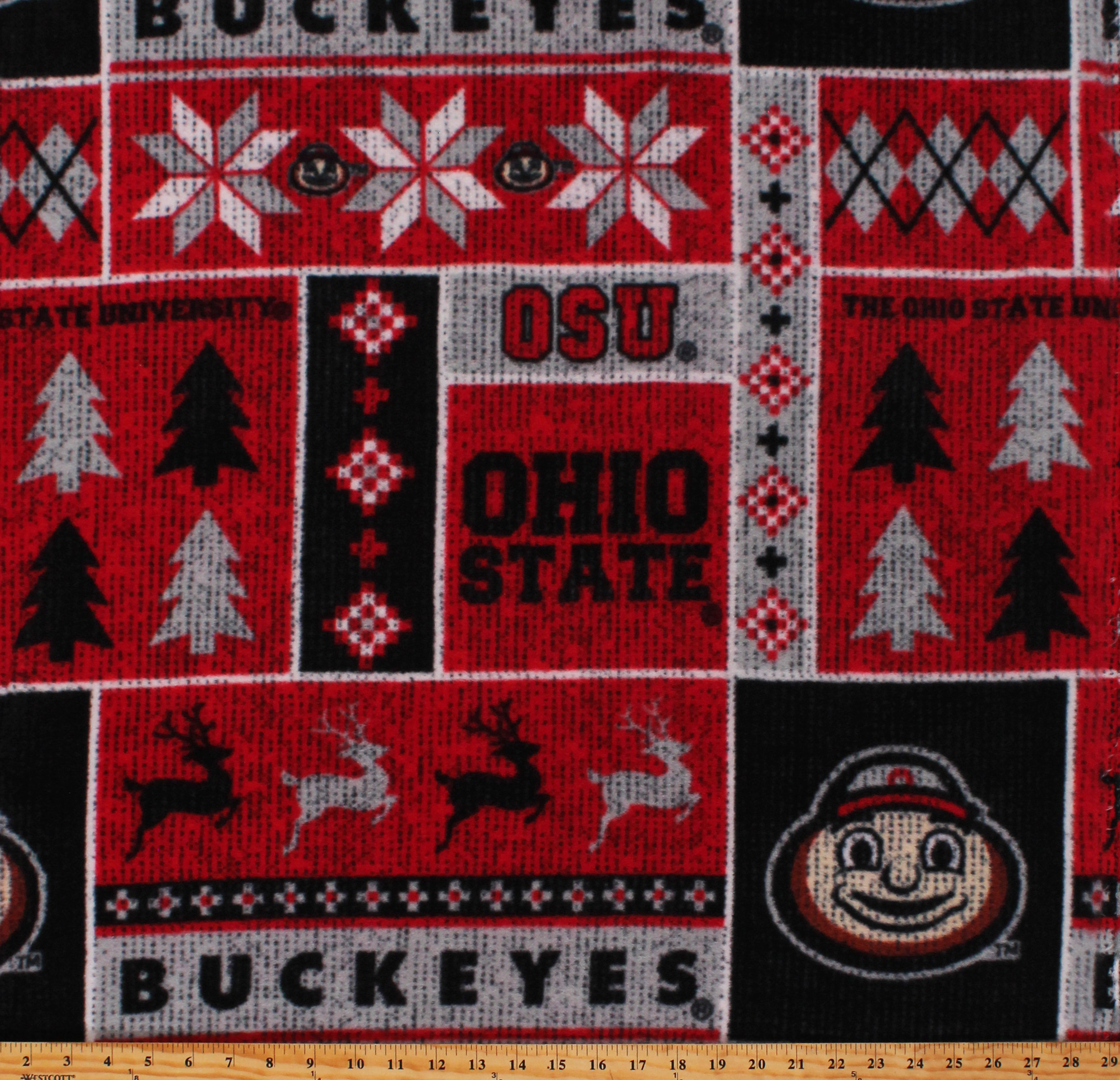 Fleece Ohio State University OSU Buckeyes Brutus Holiday Christmas