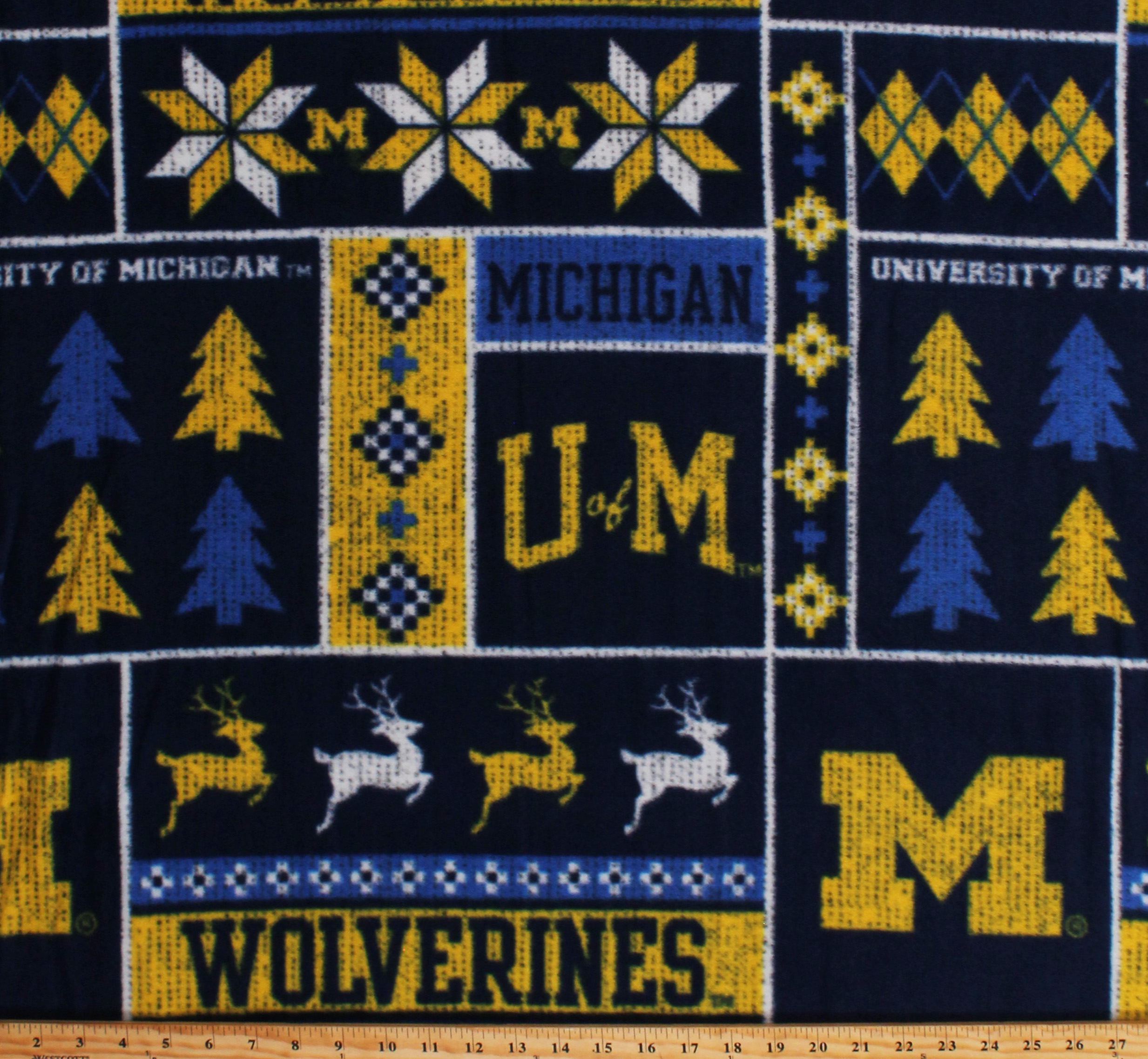 Fleece University of Michigan Wolverines U of M Holiday Christmas SweaterLook College Fleece