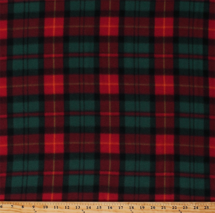 Fleece Christmas Plaid Red Green Holiday Plaid Check Winter Fleece