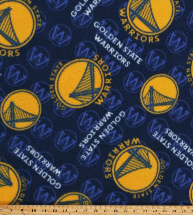 Fleece NBA Golden State Warriors Blue Pro Basketball Sports Team Fleece