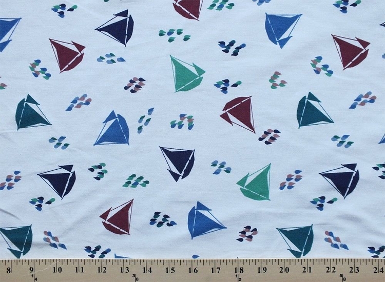 Scrubs Sailboats Boats Raindrops Nurses Medical Fabric Print by the