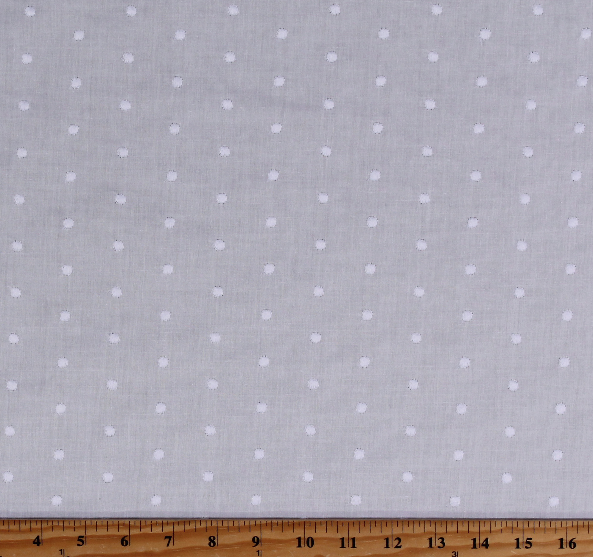 Heirloom Embroidered Dot Lawn Batiste White 45" Wide Light Airy Cotton