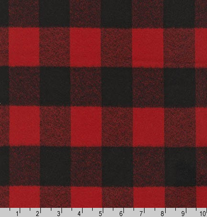 Flannel Mammoth Flannel Buffalo Plaid Buffalo Check Red Black Crepe