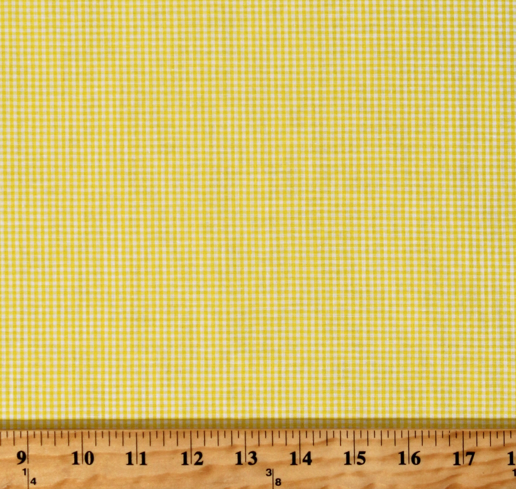 Yellow 1/16" Gingham Check Checkered 60" Wide Polyester Cotton Blend Fabric By the Yard (2348R4N)
