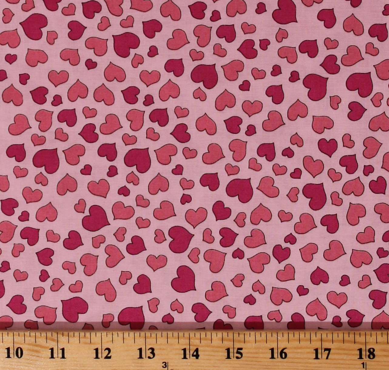 Cotton Hearts Valentine's Day Pink Love Valentine Pink Cotton Fabric