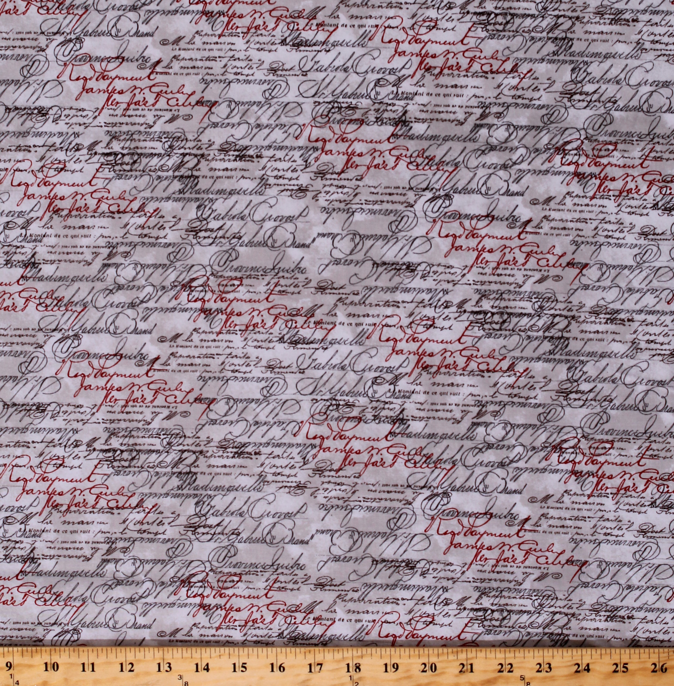 Cotton Writing Words French Multi Cotton Fabric Print by the Yard (ERAC8149)