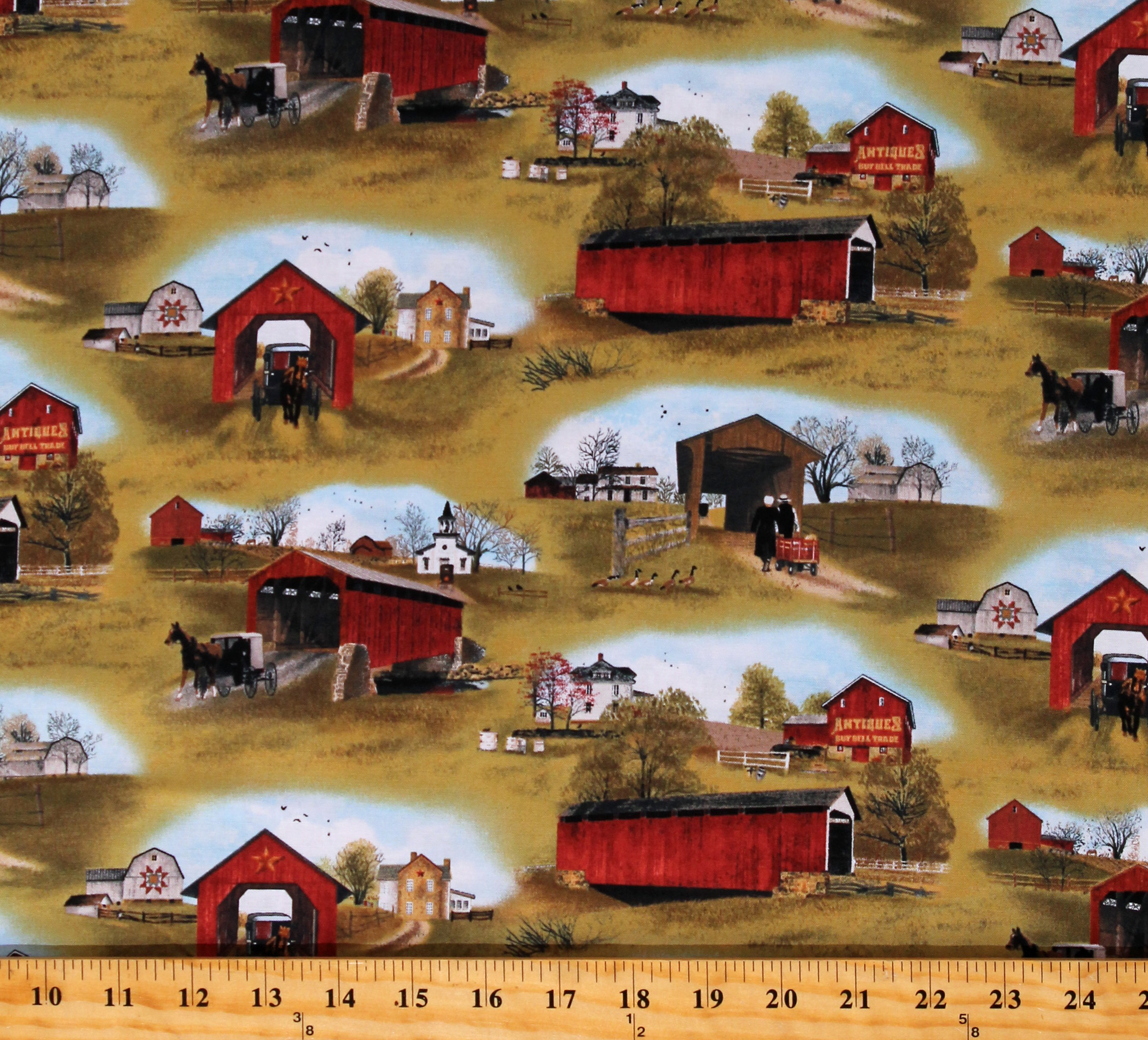 Cotton Red Barns Bridges Farms Headin' Home Horses Country Rural Cotton