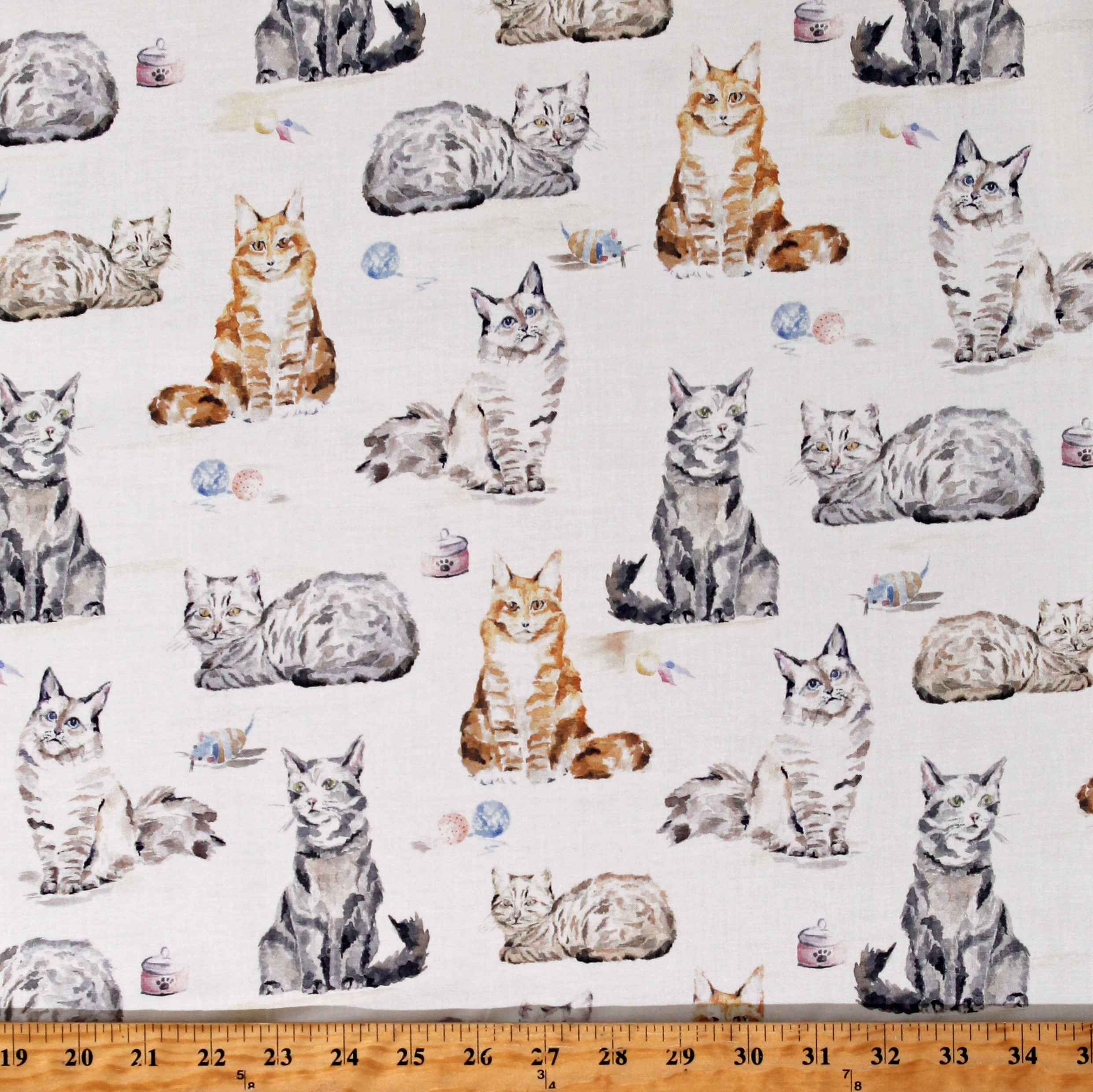 Cotton Cats Kittens Kitties Mice Balls of Yarn Pets Animals on White