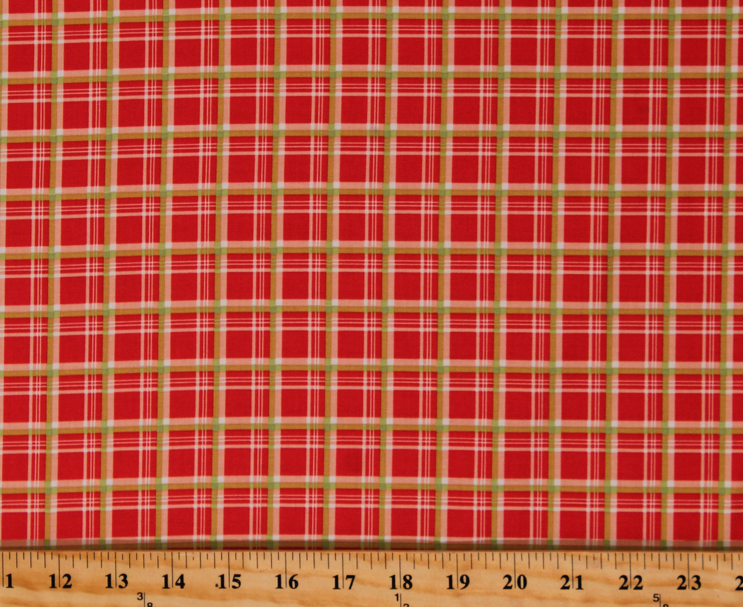 Cotton Stripes Plaid Holiday Merry Little Christmas Red Cotton Fabric