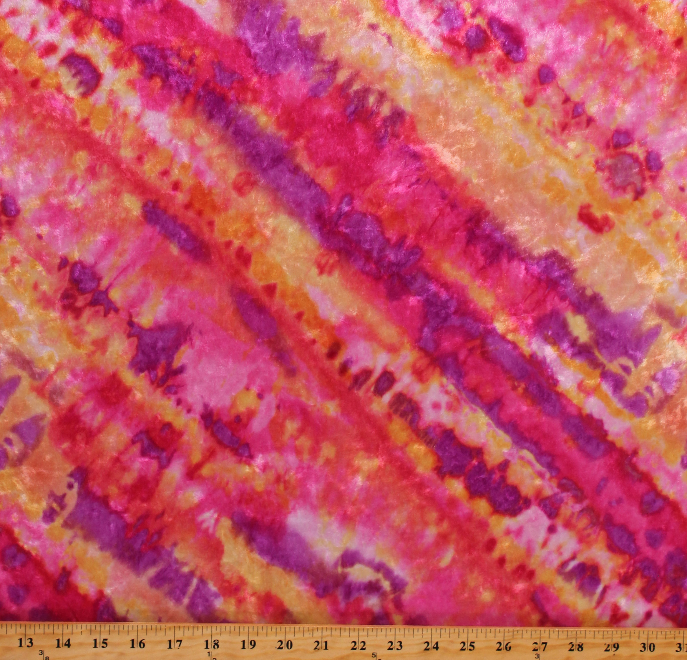 Panne Stretch Crushed Velvet Rainbow Tie Dye Print Multicolor 56" Wide