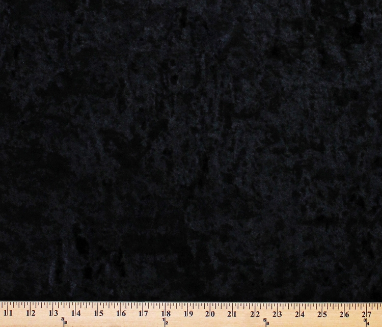 Black Crushed Panne' Stretch Velvet Fabric By the Yard (9670P12M)