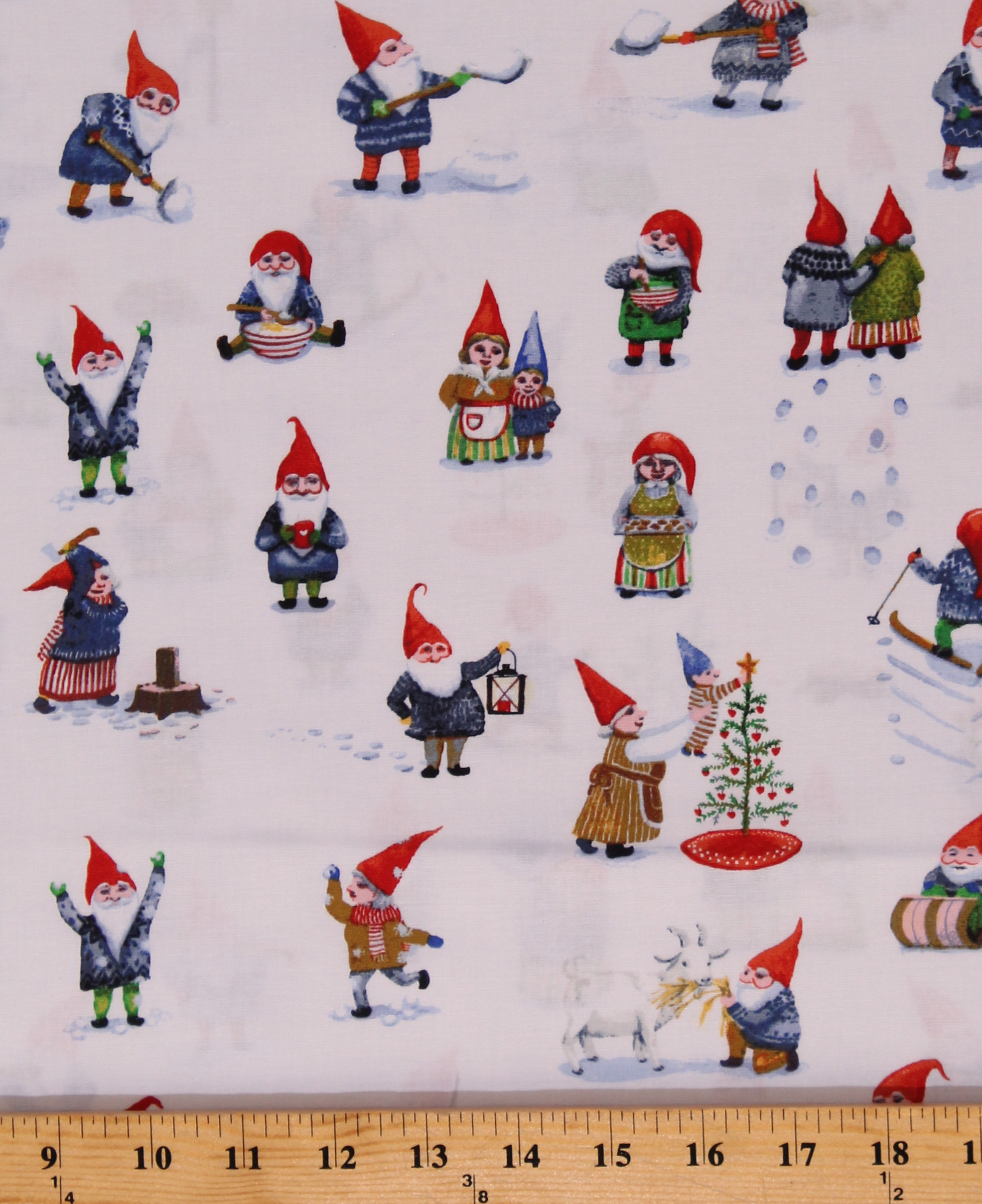 Cotton Winter Gnomes Garden Gnomes Playing in Snow Fun Playful Holiday