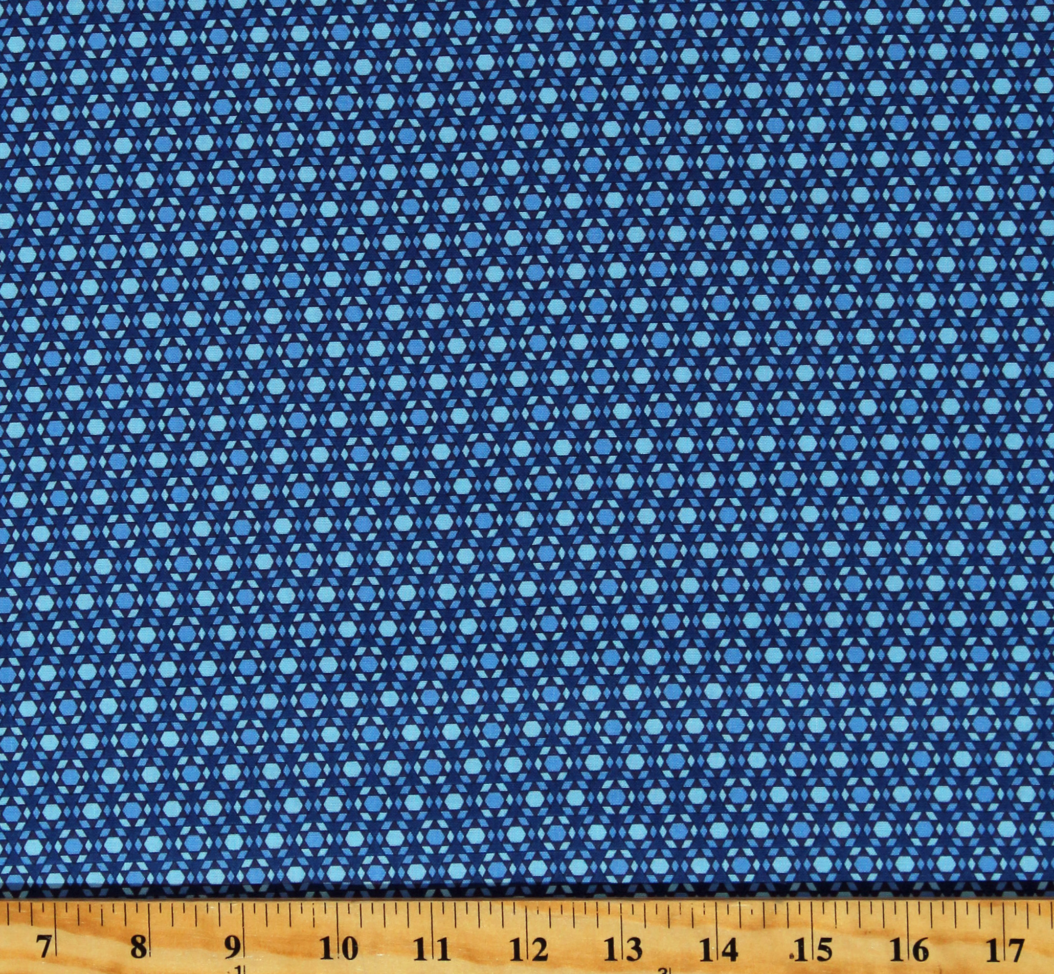 Cotton Festival of Lights Hanukkah Star of David Mosaic Stained Glass