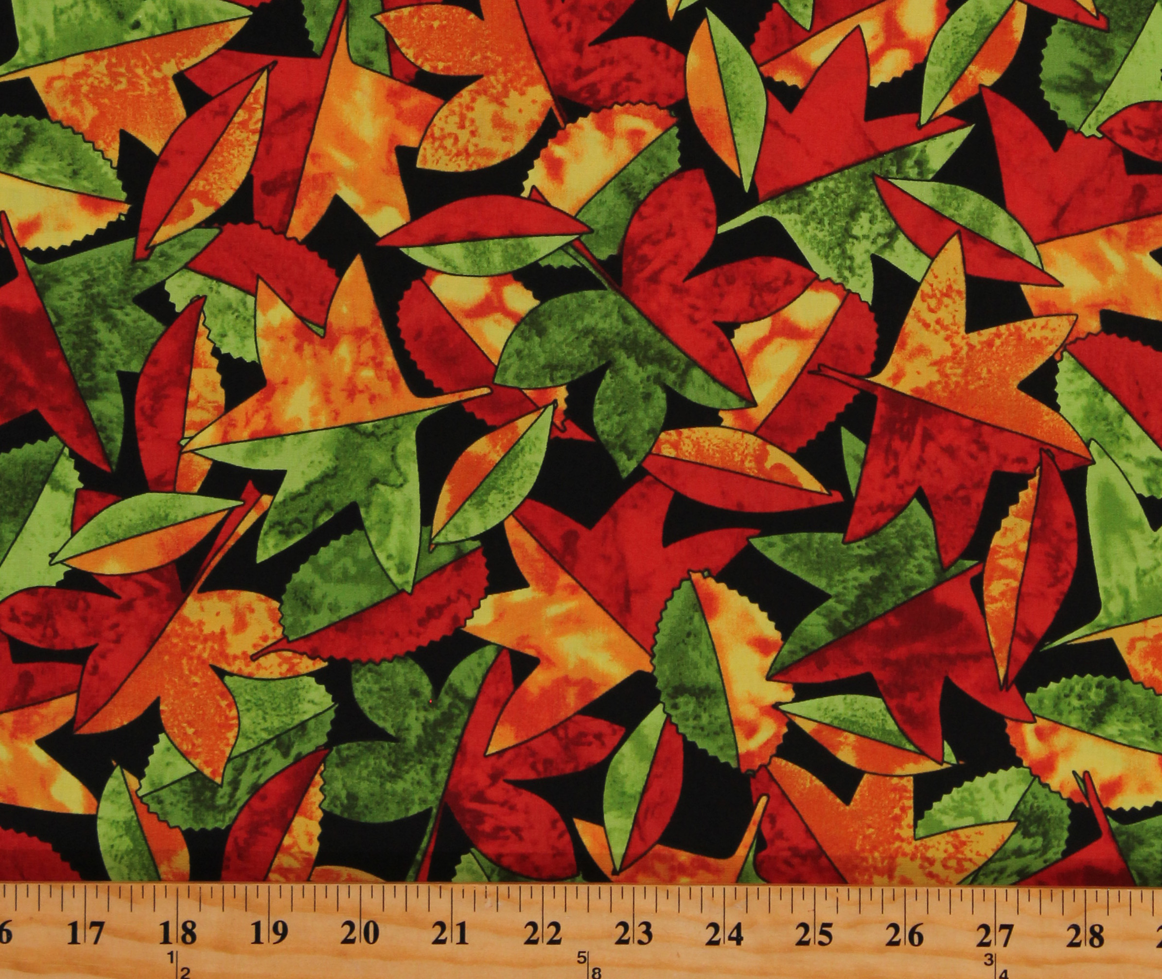 Cotton Autumn Leaves Fall Colorful Foliage Cotton Fabric Print by the