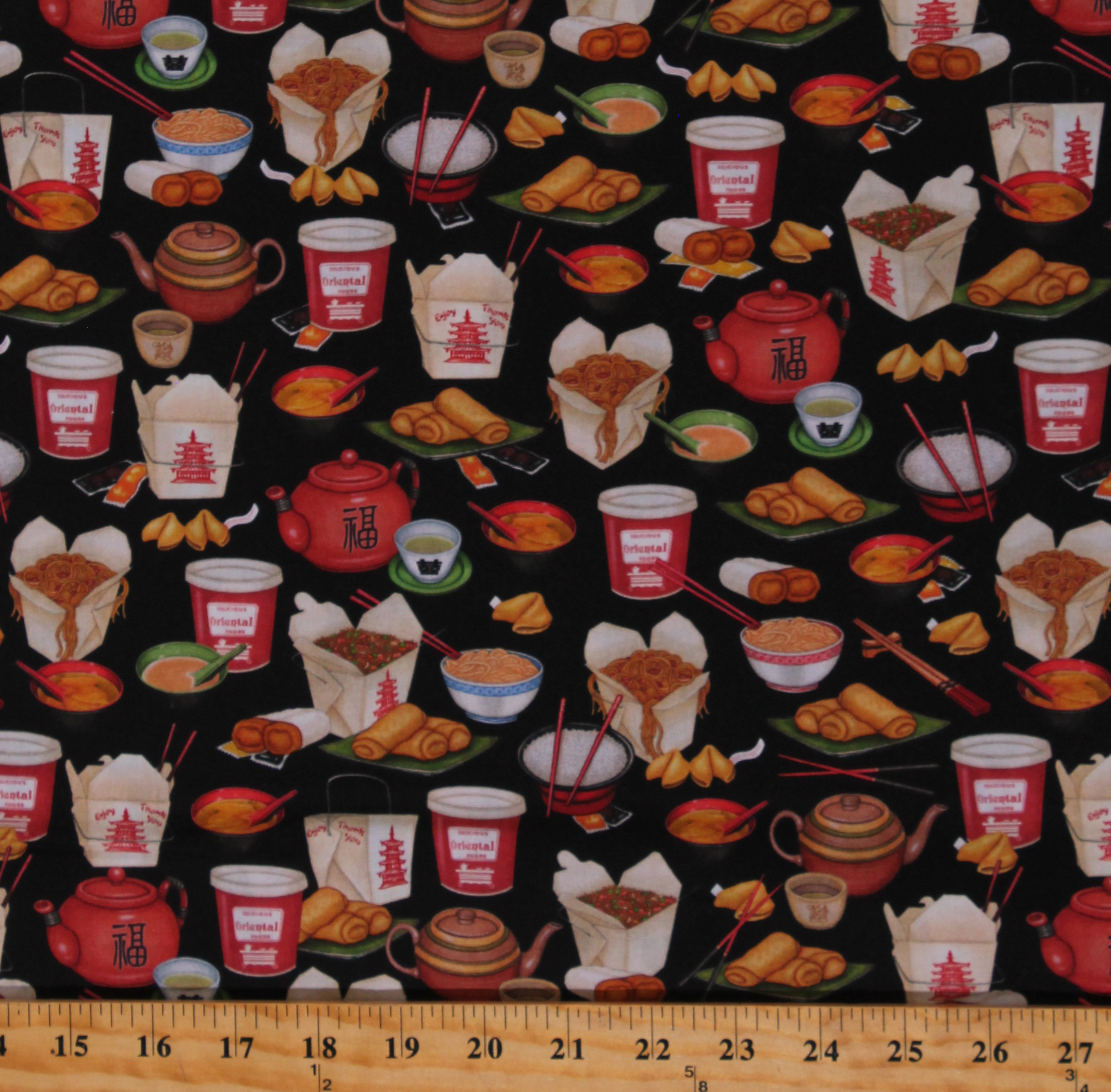 Cotton Chinese Food Takeout Fried Rice Egg Rolls Fortune Cookies