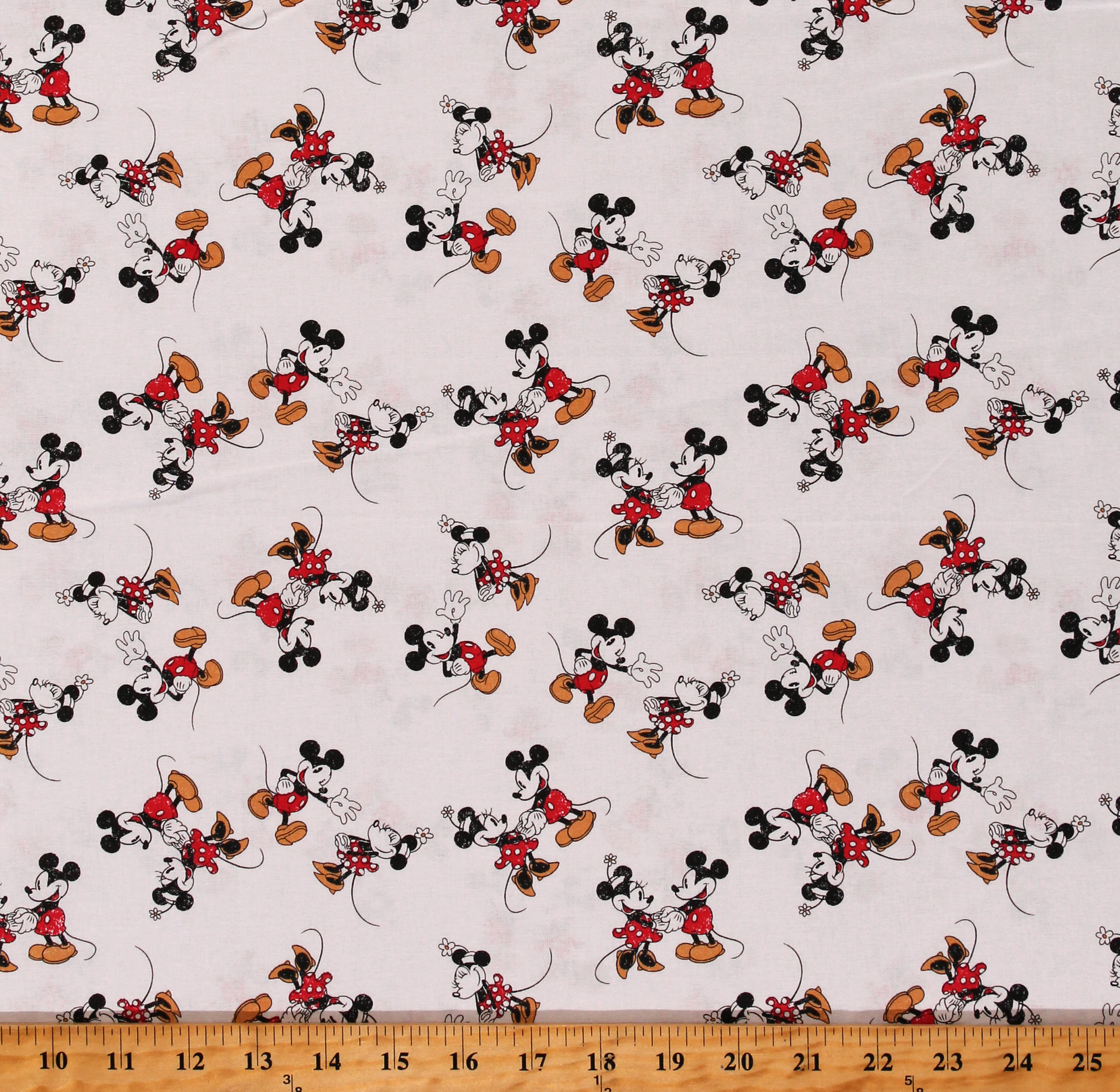 Cotton Mickey Mouse Minnie Mouse Disney Cartoons Mickey and Minnie