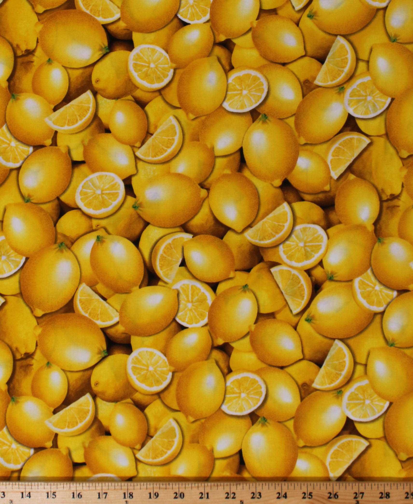 Cotton Citrus Lemons Lemon Allover Fruit Summer Food Kitchen Culinary