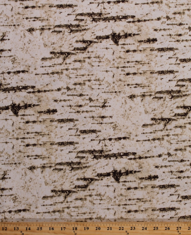Cotton Landscape Birch Bark Trees Majestic Outdoors Cotton Fabric Print