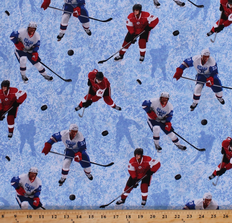 Cotton Power Play Hockey Players Hockey Sticks Pucks Ice Rink Winter
