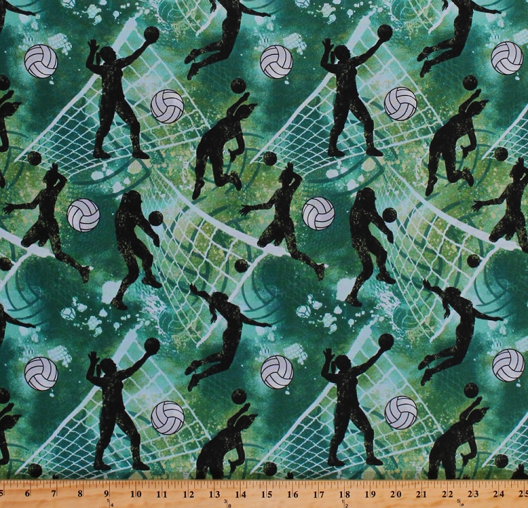 Cotton Volleyball Sports Net Spike Game Players Athletic Allstars Green