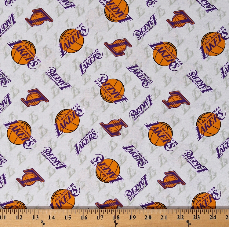 Cotton Los Angeles Lakers White NBA Pro Basketball Sports Team Cotton