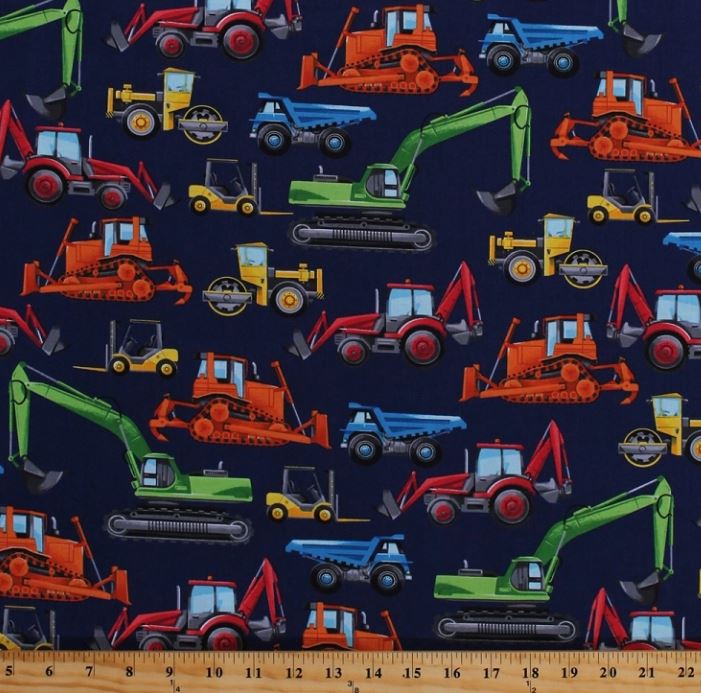 Cotton Construction Vehicles Bulldozers Forklifts Excavators Dump