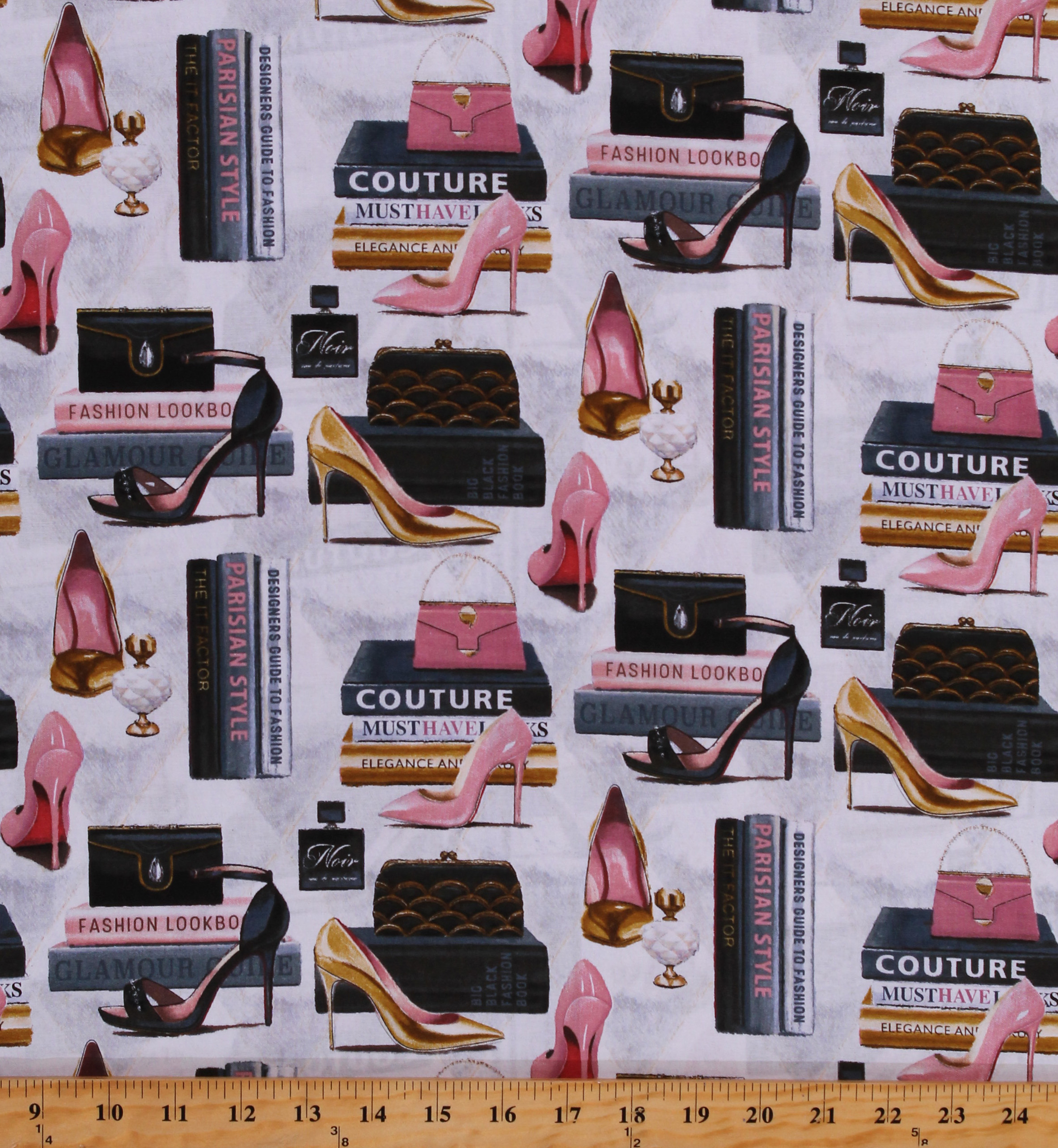 Cotton Fashionista Girly High Heels Purses Forever Fashion White Cotton