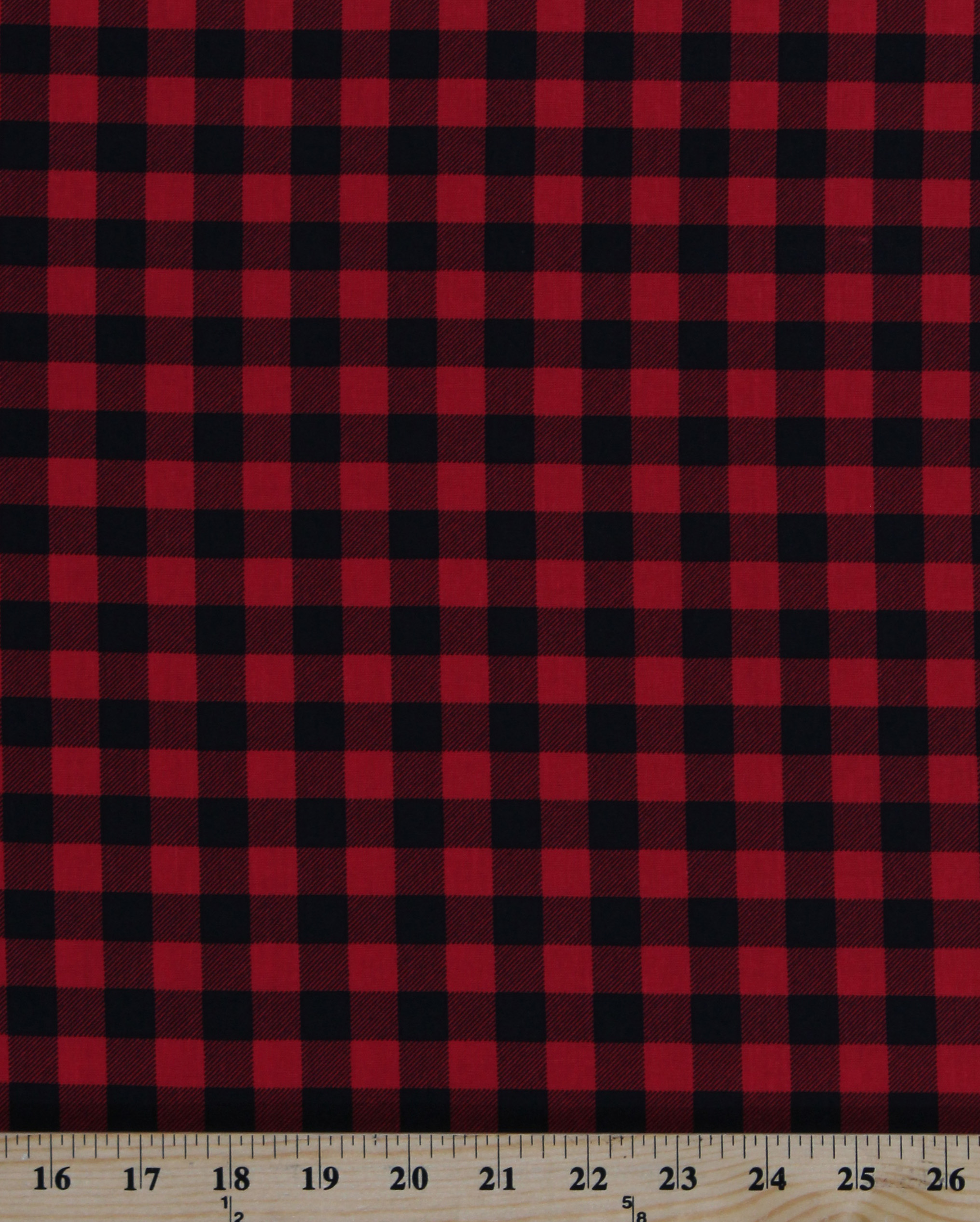 Cotton Red and Black Buffalo Check Plaid Cotton Fabric Print by the Yard (PLAIDC7502RED)