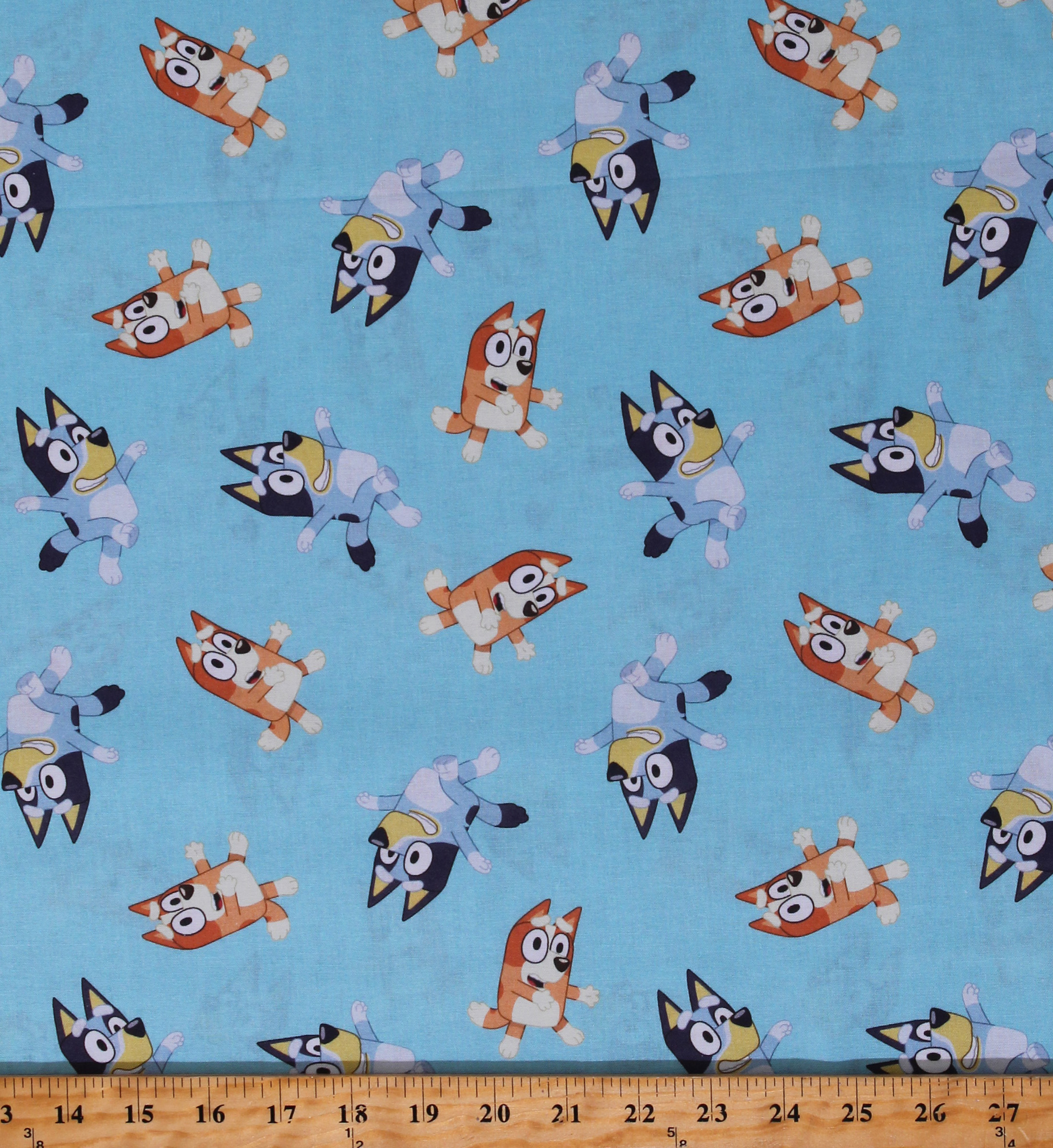 Cotton Bluey and Bingo Dogs Kids Children's Characters Blue Cotton