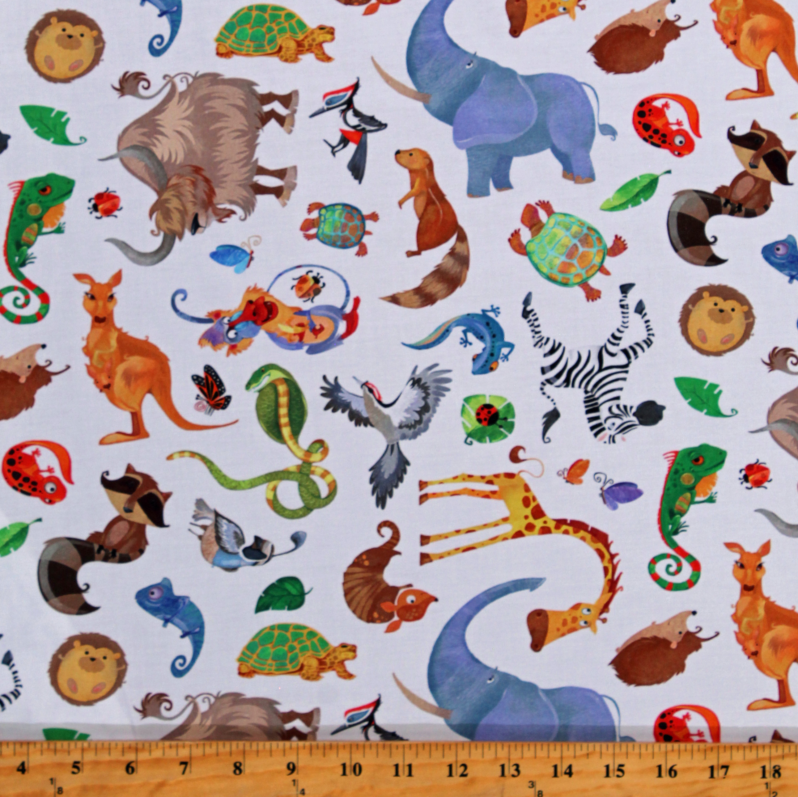 Cotton Animals Zebras Giraffes Elephants Turtles Kangaroos ABC 123