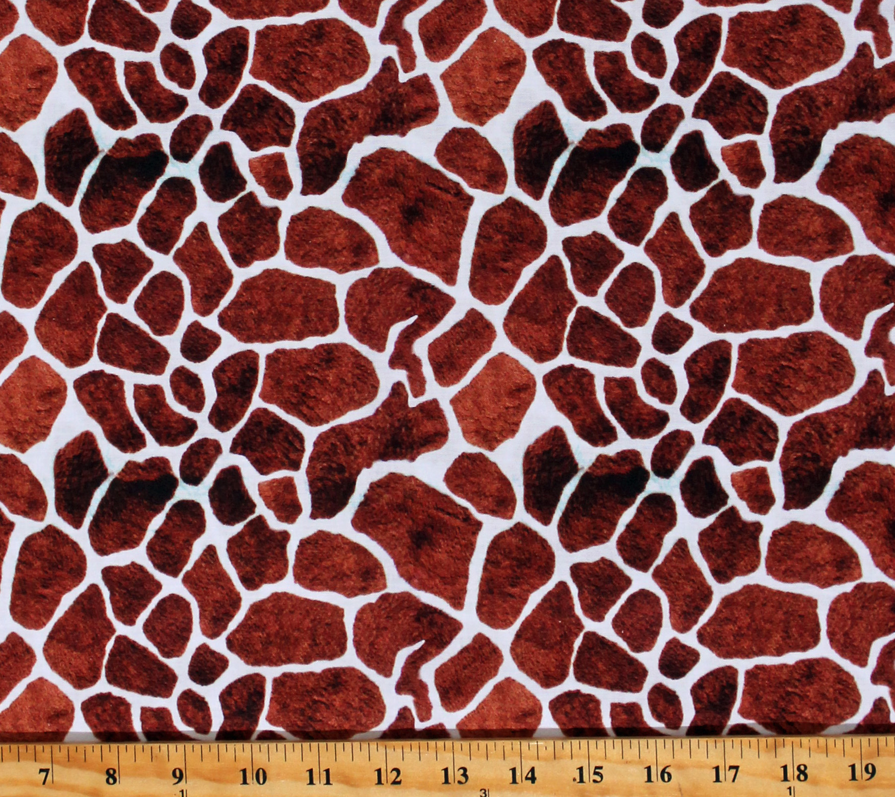 Cotton Giraffe Animal Print African Safari Skin Prints Giraffe Spots Brown Cotton Fabric Print