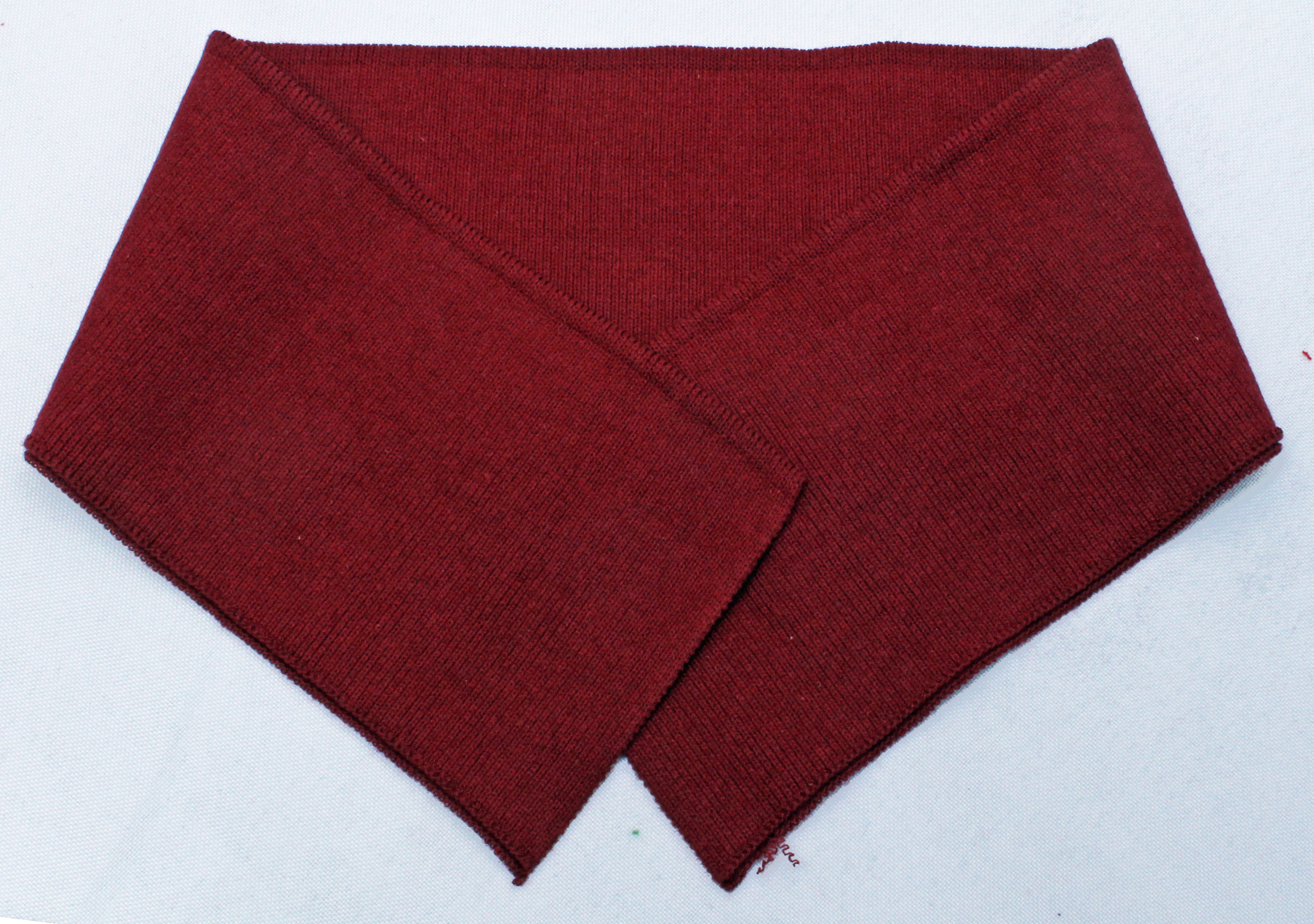 Rugby Knit Shirt Collar Burgundy 3.5" x 20" SelfFinished Hemmed