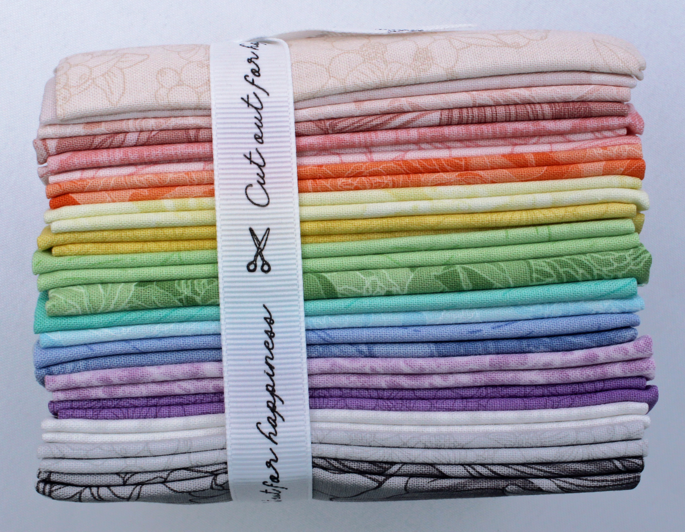 Fat Quarter Bundle Sorbet Botanicals Florals Pastel Colors Boundless