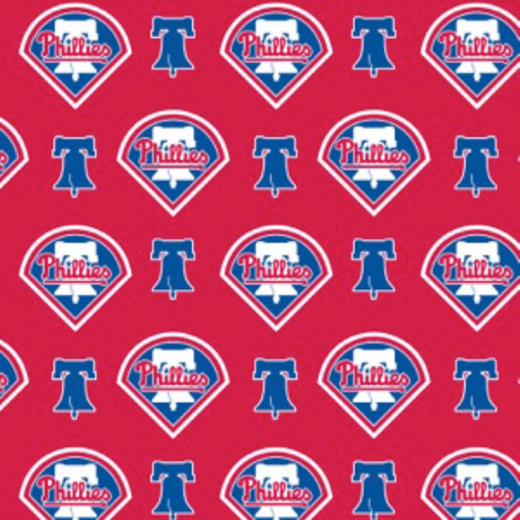 Cotton Philadelphia Phillies on Red MLB Baseball Sports Team Cotton
