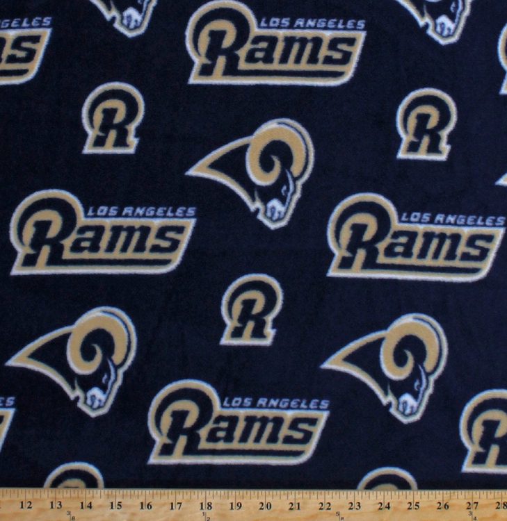 Fleece Los Angeles Rams NFL Football Fleece Fabric Print by the Yard