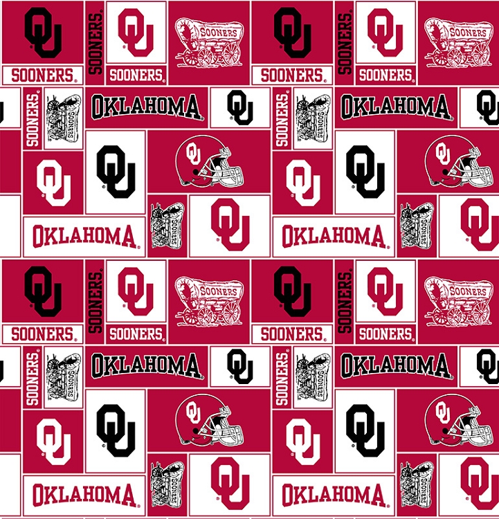 University of Oklahoma™ Sooners™ College Fleece Fabric Print