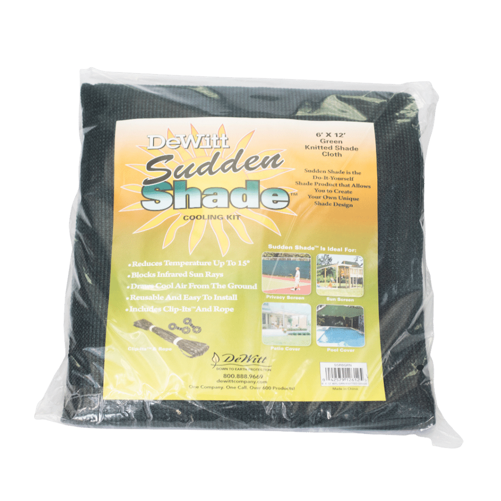 Dewitt Sudden Shade 60 Green Shade Cloth 6' X 12' C/W Clips FT