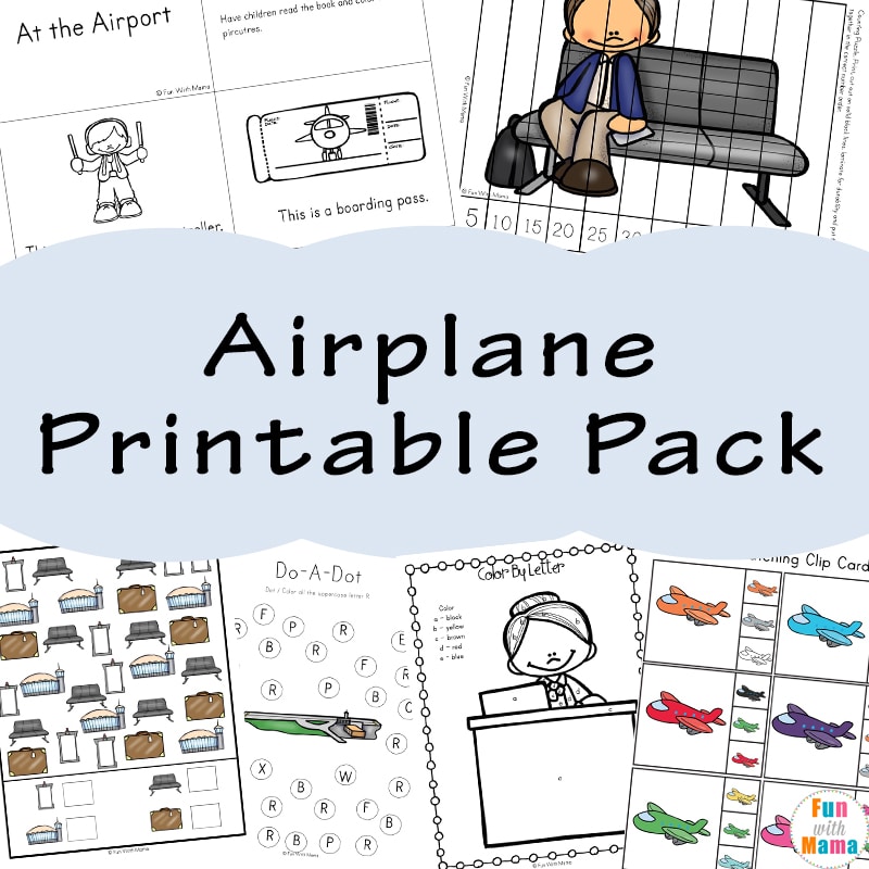 Airplane Activity Pack For Kids Fun with Mama Shop