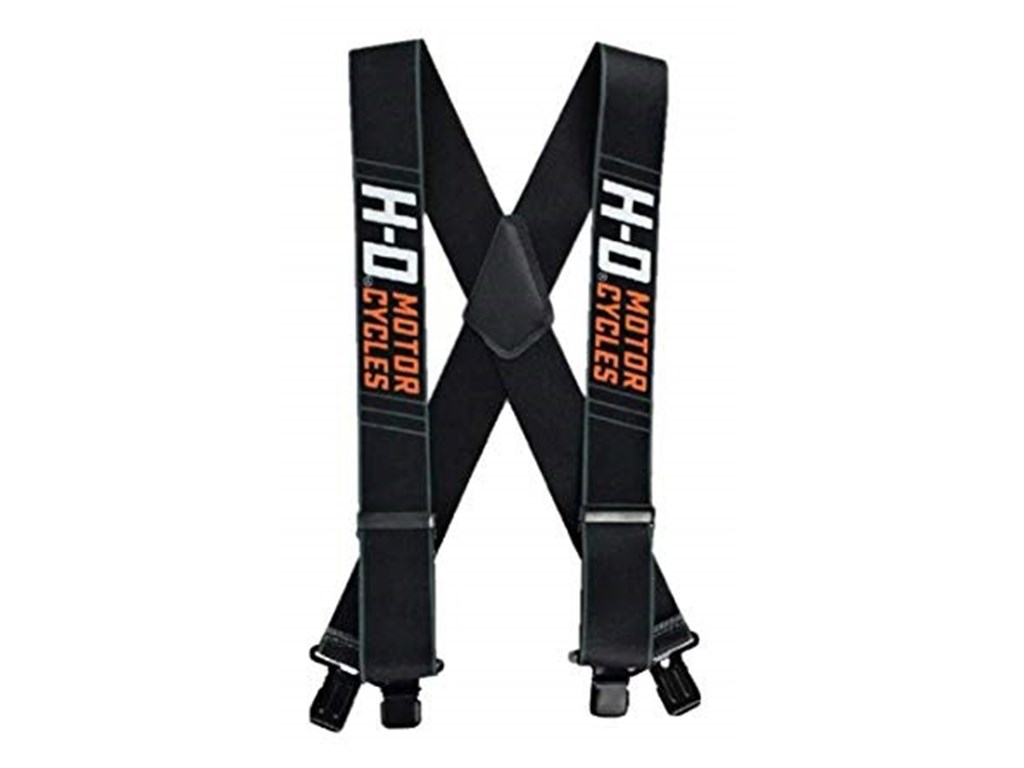 HARLEY DAVIDSON SUSPENDERS, TRACTION GRAY AND BLACK POLYESTER 42